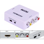 Adaptador Convertidor HDMI a RCA con Audio y Video, Color Blanco