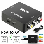 Adaptador Convertidor HDMI a RCA con Audio y Video, Color Negro