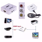 Adaptador Convertidor HDMI a RCA con Audio y Video, Color Blanco - Image 2