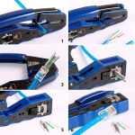 Ponchadora para RJ45 de Paso Cat5 y Cat6 + 100 Conectores RJ45 CAT5E de Paso + Tester - Image 3