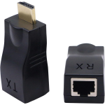Par de Extensores Compatibles con HDMI 1080P, Hasta 30 Metros para Cable Ethernet CAT5e y CAT6, Color Negro