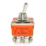 Switch Palanca 6 Pines, 15A 250VAC, DPDT ON-OFF-ON, E-TEN1322