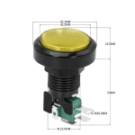 Pulsador Arcade con Switch para Máquina de Videojuegos 36 mm, Color Amarillo - Image 2