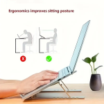 Base Portátil Plegable para Laptop de 10" a 15.6", Color Blanco - Image 3