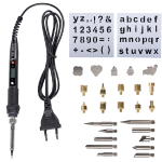 Cautín Color Negro con Temperatura Ajustable 180-500 °C de 80W + Kit para Grabado de Madera, 908S