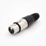 Plug XLR Hembra de 3 Pines, Negro/Plateado