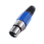Plug XLR Hembra de 3 Pines, Azul/Plateado
