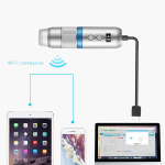 Microscopio Digital Ajustable 1000X, 2MP, 1080P, 8 LED, USB para PC y Smartphone con Conexión WiFi + Soporte Dentado, Color Gris - Image 5