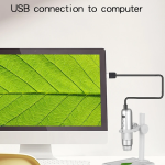 Microscopio Digital Ajustable 1000X, 2MP, 1080P, 8 LED, USB para PC y Smartphone con Conexión WiFi + Soporte Dentado, Color Gris - Image 4