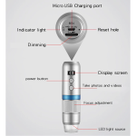Microscopio Digital Ajustable 1000X, 2MP, 1080P, 8 LED, USB para PC y Smartphone con Conexión WiFi + Soporte Dentado, Color Gris - Image 3