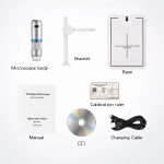Microscopio Digital Ajustable 1000X, 2MP, 1080P, 8 LED, USB para PC y Smartphone con Conexión WiFi + Soporte Dentado, Color Gris - Image 7