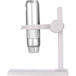 Microscopio Digital Ajustable 1000X, 2MP, 1080P, 8 LED, USB para PC y Smartphone con Conexión WiFi + Soporte Dentado, Color Gris