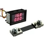 Voltímetro y Amperímetro Digital DC 0-100V, 0-50A + Derivación de Corriente