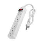 Regleta de 6 Contactos Color Blanco, Cable de 1 Metro, SPRYWIRE