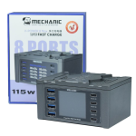 Cargador Inteligente QC 3.0 con 4 Puertos USB y 4 Puertos Tipo C, Mechanic V-POWER 8 Max