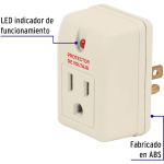 Adaptador con Supresor de Picos 270 Joules, Volteck - Image 3