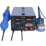Estación para Soldar 3 en 1 con Pistola de Calor y Cautín con Fuente de Alimentación de 3A 0-15V, YIHUA 853D - Image 2