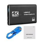 Tarjeta Capturadora de Video y Audio Compatible con HDTV, USB 3.0, 4K, 60FPS, Color Negro