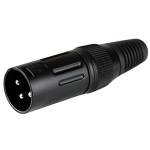 Plug XLR Macho de 3 Pines, Color Negro, MX-71BLK
