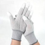 Par de Guantes Antiestáticos de Poliéster Talla L, Color Blanco/Gris, Relife RL-063 - Image 2