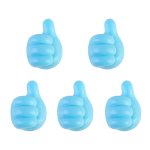 Paquete de 5 Soportes para Cable, Tipo Pulgar, Color Celeste