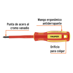 Desarmador Dieléctrico de Cruz 3/16" x 3", Truper - Image 3