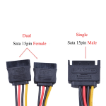 Cable Sata de Poder en Y de 1 Macho a 2 Hembras - Image 3