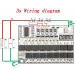Placa de Protección de Batería BMS, 12V 3S, 100A, 3.7V - Image 3