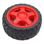 Llanta de Goma para Caja Reductora, Negro/Rojo
