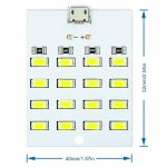 Panel de 16 Luces LED Blanco Frío 5730, 5VDC 430mAh~470mAh, Micro USB - Image 2