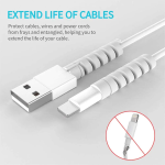 Paquete de 16 Protectores de Silicona para Cables de Teléfono Móvil, Color Blanco - Image 3