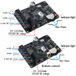 Placa Amplificadora de Potencia de Audio Digital, 2X40W, Bluetooth 5.0 + Control Remoto + Case, XY-P40W - Image 3
