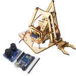 Kit Brazo Robótico de MDF, 4 DOF + placa compatible Arduino UNO SMD + Shield Joystick, para Armar