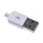 Conector USB 2.0 Macho de 4 Pines con Cubierta de Plástico Blanco