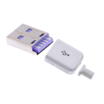 Conector USB 2.0 Macho de 4 Pines con Cubierta de Plástico Blanco - Image 2