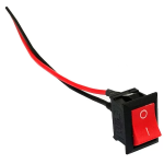 Switch de Balancín de 1 Polo, 1 Tiro, 2 Posiciones, con Cable, Color Rojo