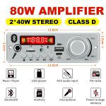 Módulo de Decodificación y Amplificador MP3 con Entrada para Tarjeta SD, USB, FM, AUX, Micrófono y Bluetooth, JX-Y19 - Image 2