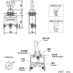 Switch Palanca 3 Pines, 15A 250VAC, ON-OFF-ON, E-TEN1122 - Image 3