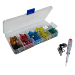 Set surtido de 100 Fusibles para Automóvil + Probador de Circuito, 007
