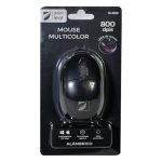 Mouse Óptico Alámbrico con LED Multicolor, 800 DPI, Color Negro,18-8620 - Image 2