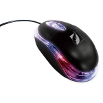Mouse Óptico Alámbrico con LED Multicolor, 800 DPI, Color Negro,18-8620