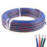 Rollo de 100 Metros de Cable de 4 Hilos para Conexiones RGB Calibre 22 AWG