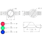 Led RGB SMD, 700mAh, 3.4V, 3W - Image 2
