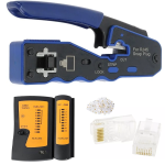 Ponchadora para RJ45 de Paso Cat5 y Cat6 + 100 Conectores RJ45 CAT5E de Paso + Tester