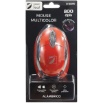 Mouse Óptico Alámbrico con LED Multicolor, 800 DPI, Color Negro/Rojo,18-8620RD - Image 2