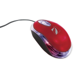 Mouse Óptico Alámbrico con LED Multicolor, 800 DPI, Color Negro/Rojo,18-8620RD