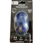 Mouse Óptico Alámbrico con LED Multicolor, 800 DPI, Color Negro/Azul,18-8620BL - Image 2