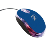 Mouse Óptico Alámbrico con LED Multicolor, 800 DPI, Color Negro/Azul,18-8620BL