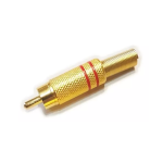 Plug RCA Macho Metálico Dorado Rojo