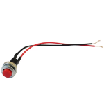 Switch Pulsador NA 12MM, con Cable, Color Rojo